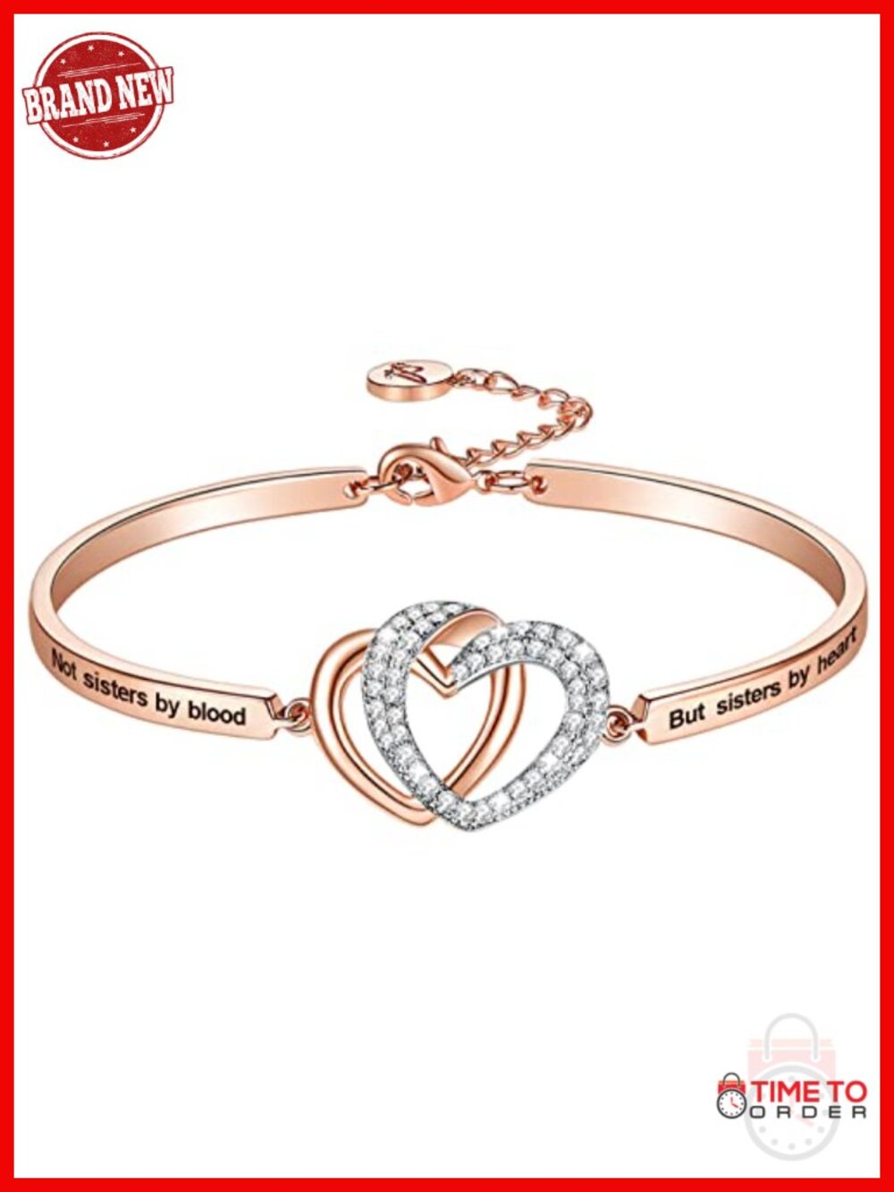 Bangle Bracelet for Sister Friend, Bestie Gift, Fine Jewelry, Engraved Heart